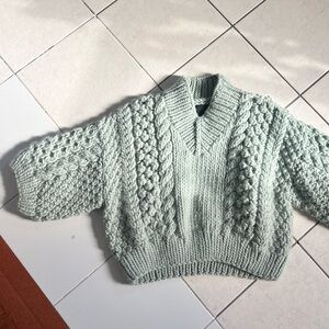 I Love Mr Mittens Honey Sweater - Seafoam XS/S NWT